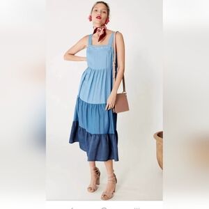 Kate Spade Denim Blue Tiered Kids Dress